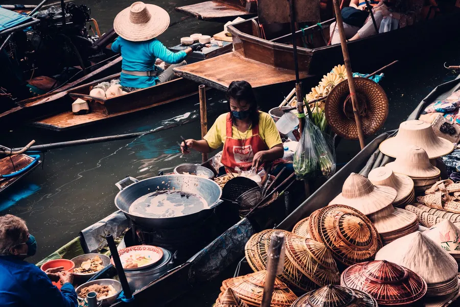 Mercado flotante de Damnoen Saduak, Tailandia